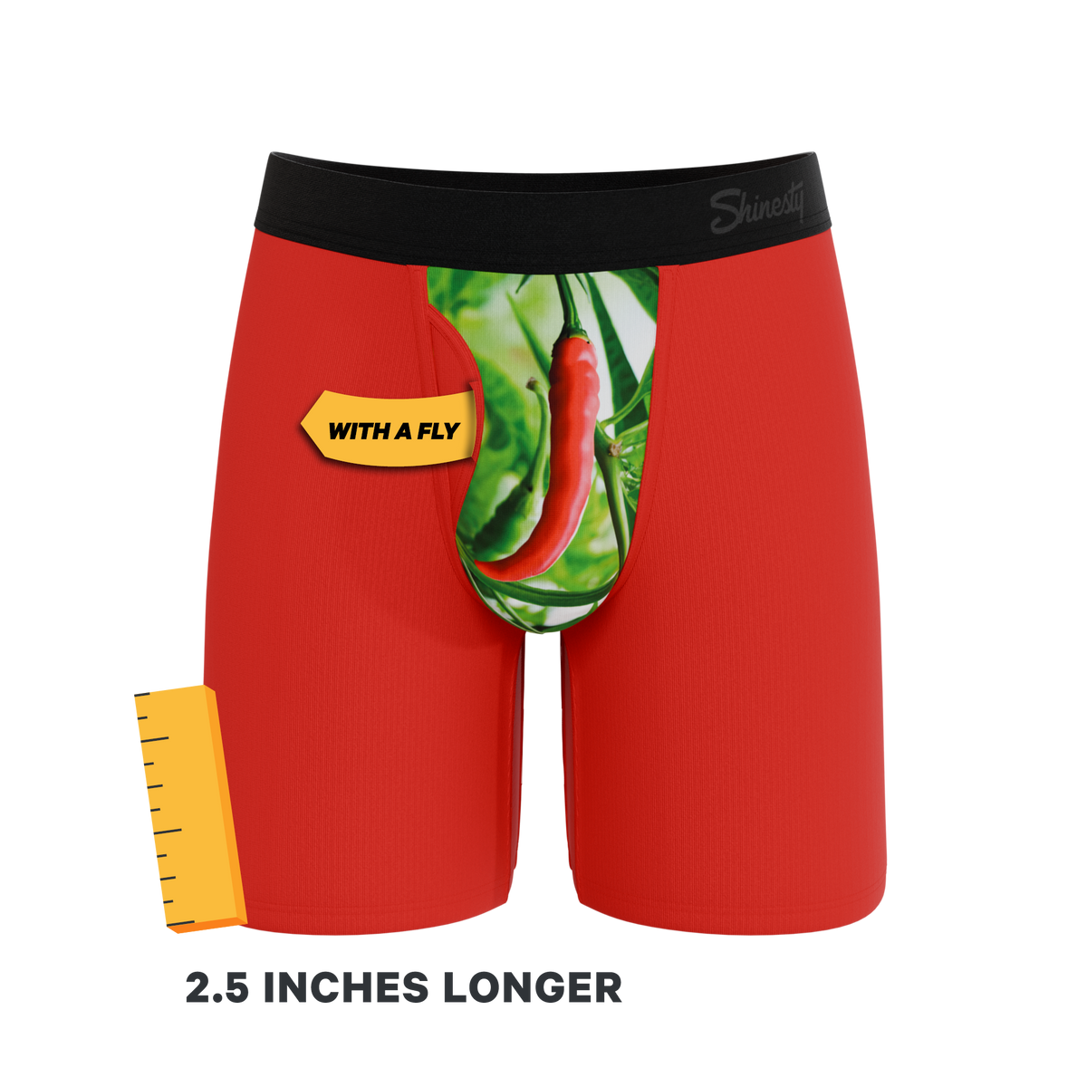 The Picante | Chili Pepper Ball Hammock® Boxer - Long Leg - Shinesty