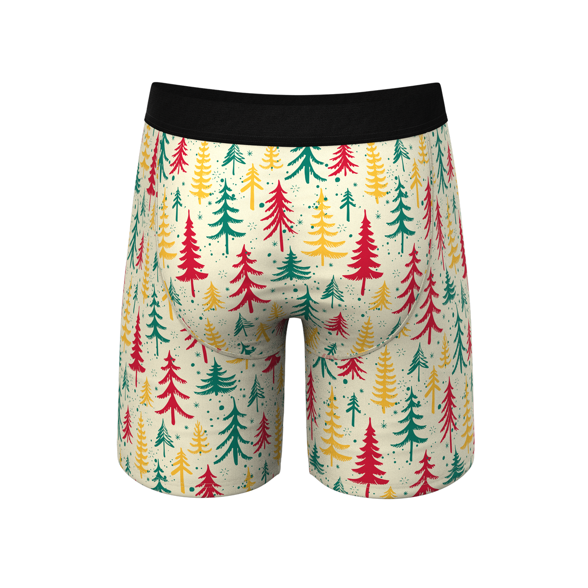 The Pine Tree Playboy | Retro Christmas Trees Ball Hammock® Boxer - Long Leg - Shinesty