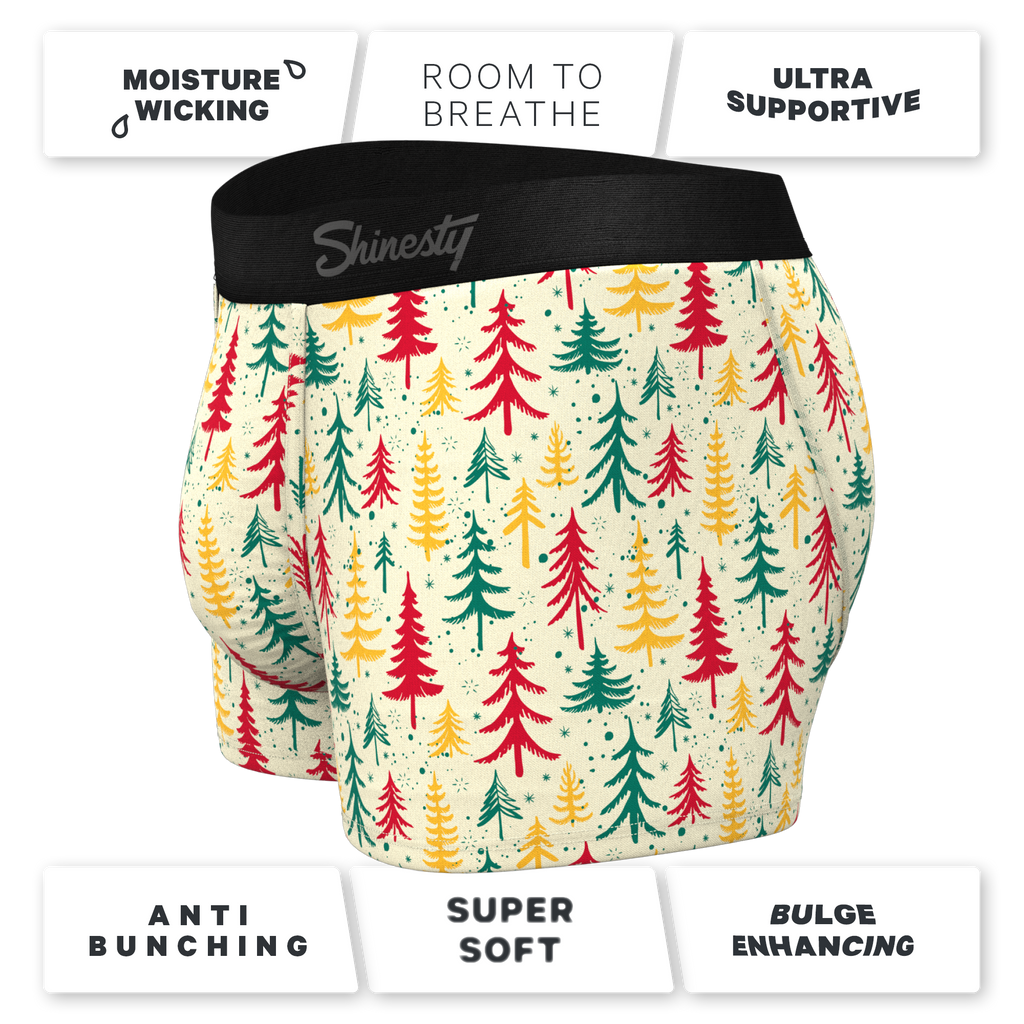 The Pine Tree Playboy | Retro Christmas Trees Ball Hammock® Pouch Trunks Underwear - Shinesty