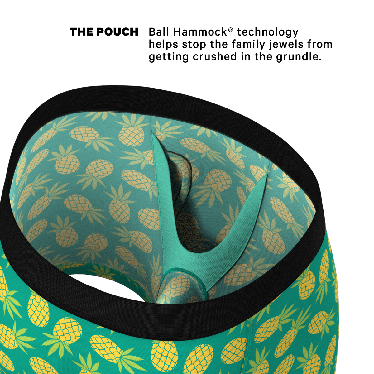 The Pineapple Express | Pineapple Ball Hammock® Pouch Underwear With Fly - Shinesty