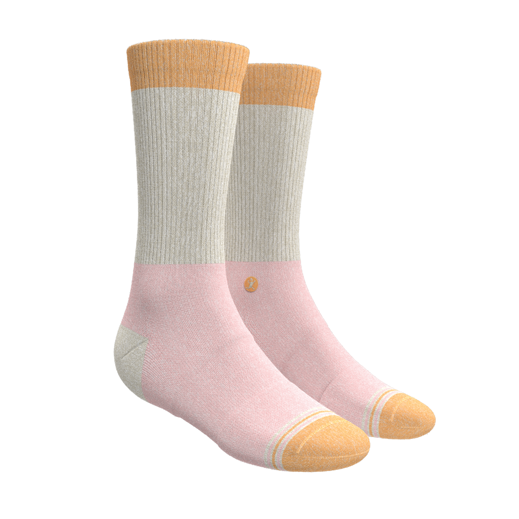 The Pinky Toes | Tri Color Block Heel Hammock™ Crew Socks - Shinesty