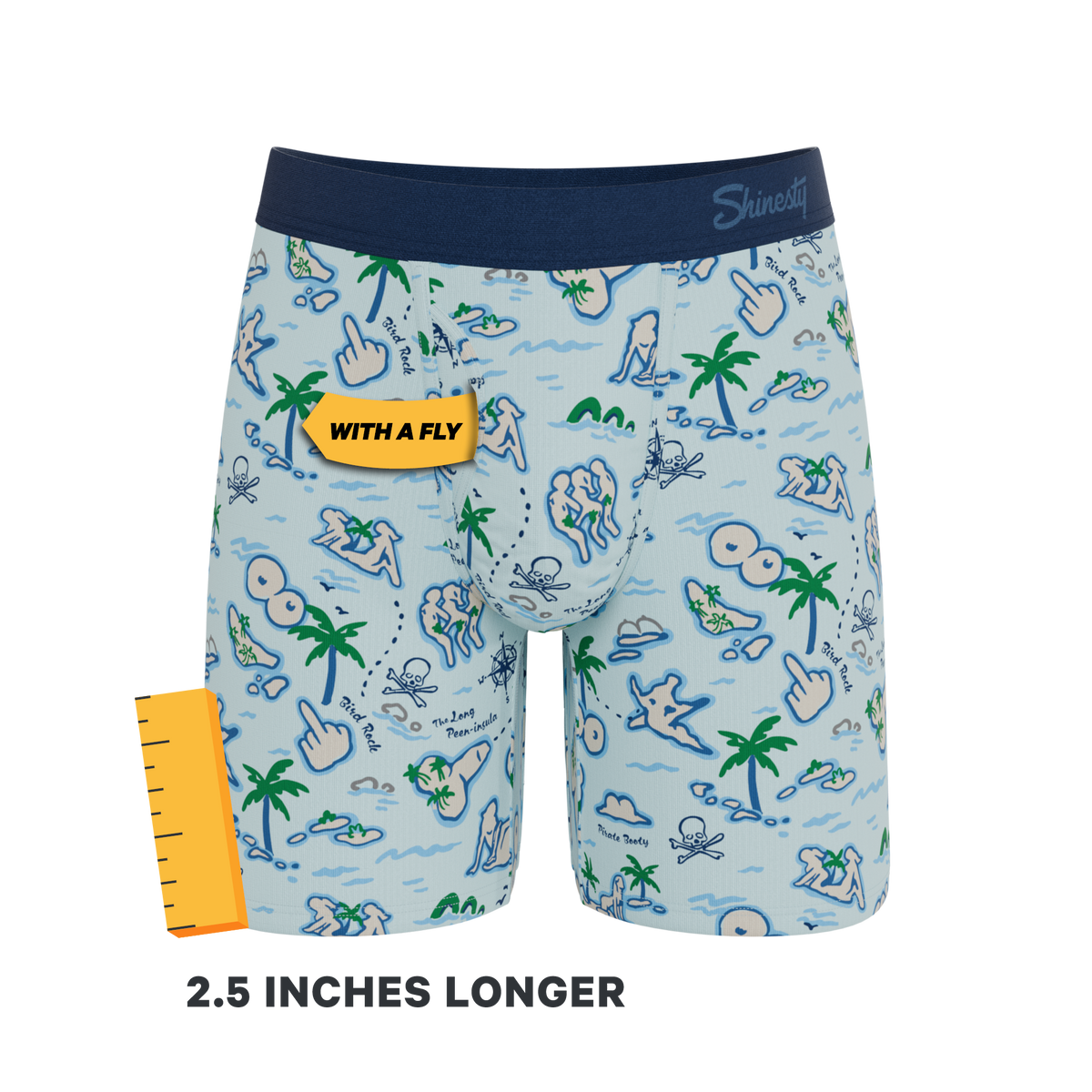 The Pirate's Booty | Naughty Map Ball Hammock® Boxer - Long Leg - Shinesty