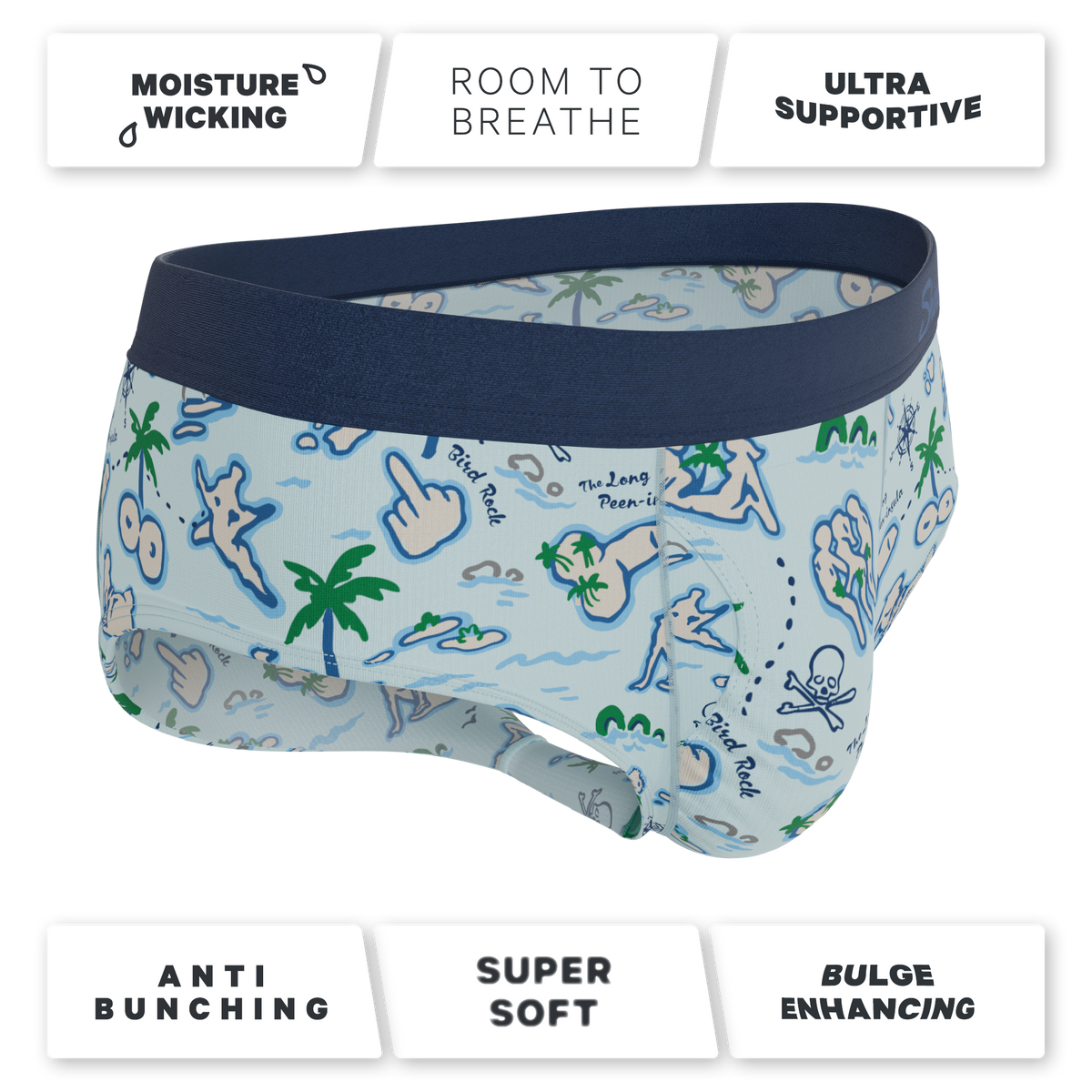 The Pirate's Booty | Naughty Map Ball Hammock® Pouch Underwear Briefs - Shinesty