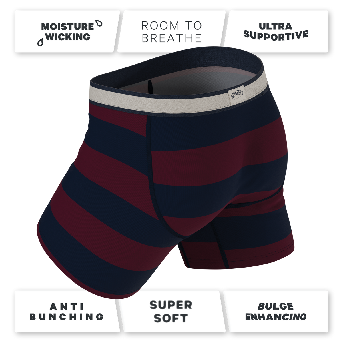 The Pitch | Rugby Stripe Ball Hammock® Pouch Underwear - Shinesty