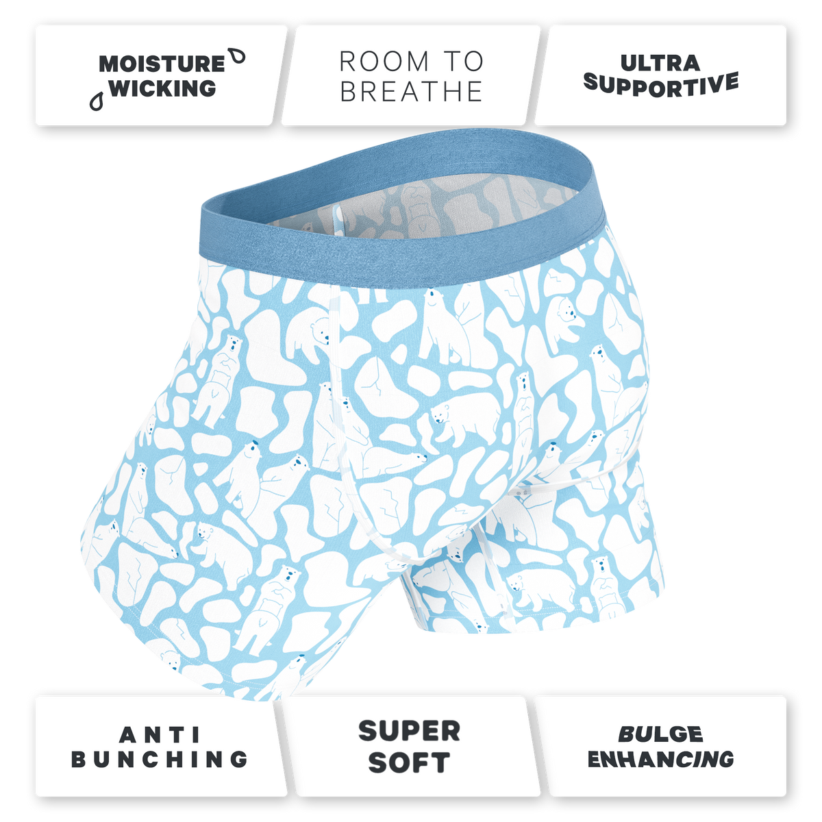 The Polar Polka | Polar Bear Scene Ball Hammock® Pouch Underwear - Shinesty