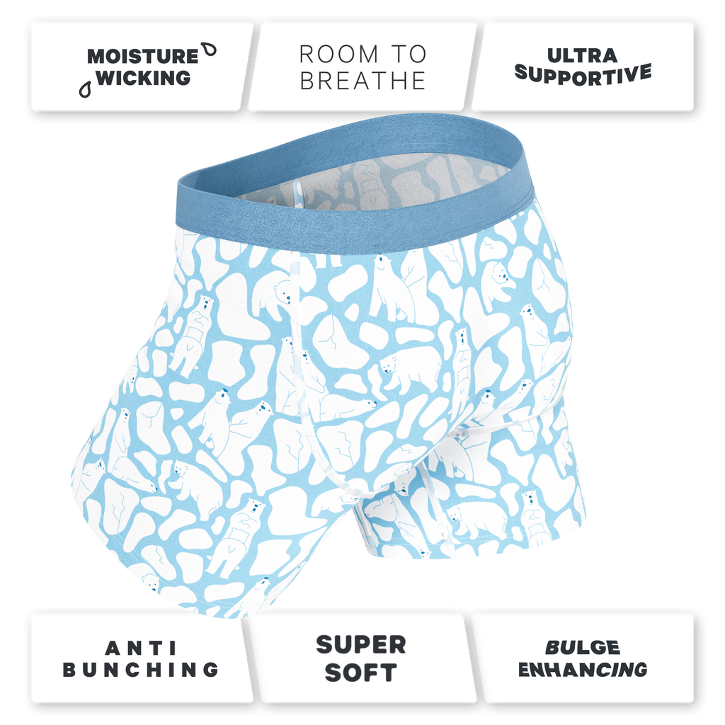 The Polar Polka | Polar Bear Scene Ball Hammock® Pouch Underwear With Fly - Shinesty