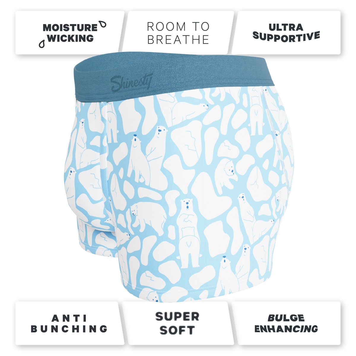 The Polar Polka | Polar Bear Scene Ball Hammock® Pouch Trunks Underwear - Shinesty
