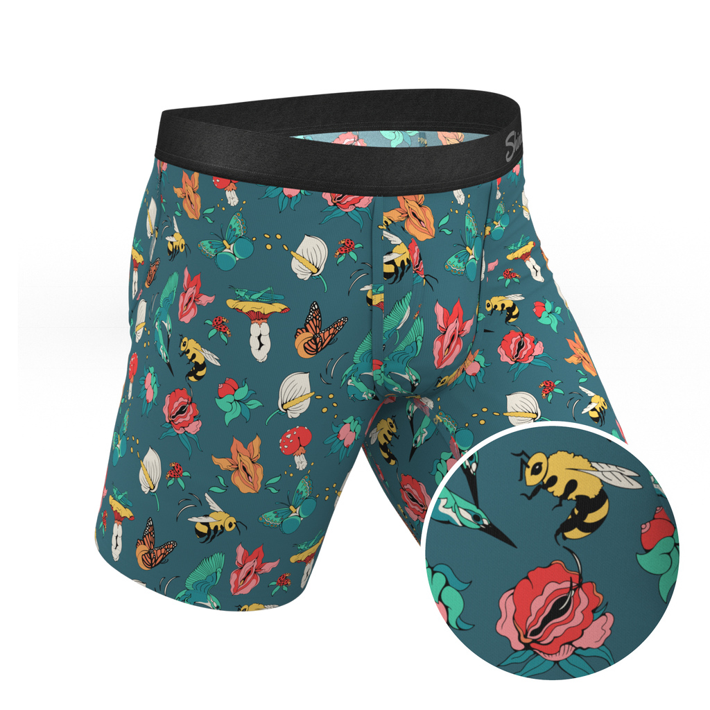 The Pollination Station | Birds and Bees Ball Hammock® Boxer - Long Leg - Shinesty