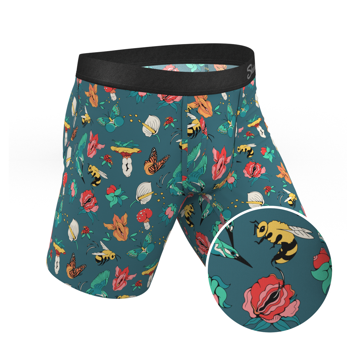 The Pollination Station | Birds and Bees Ball Hammock® Boxer - Long Leg - Shinesty