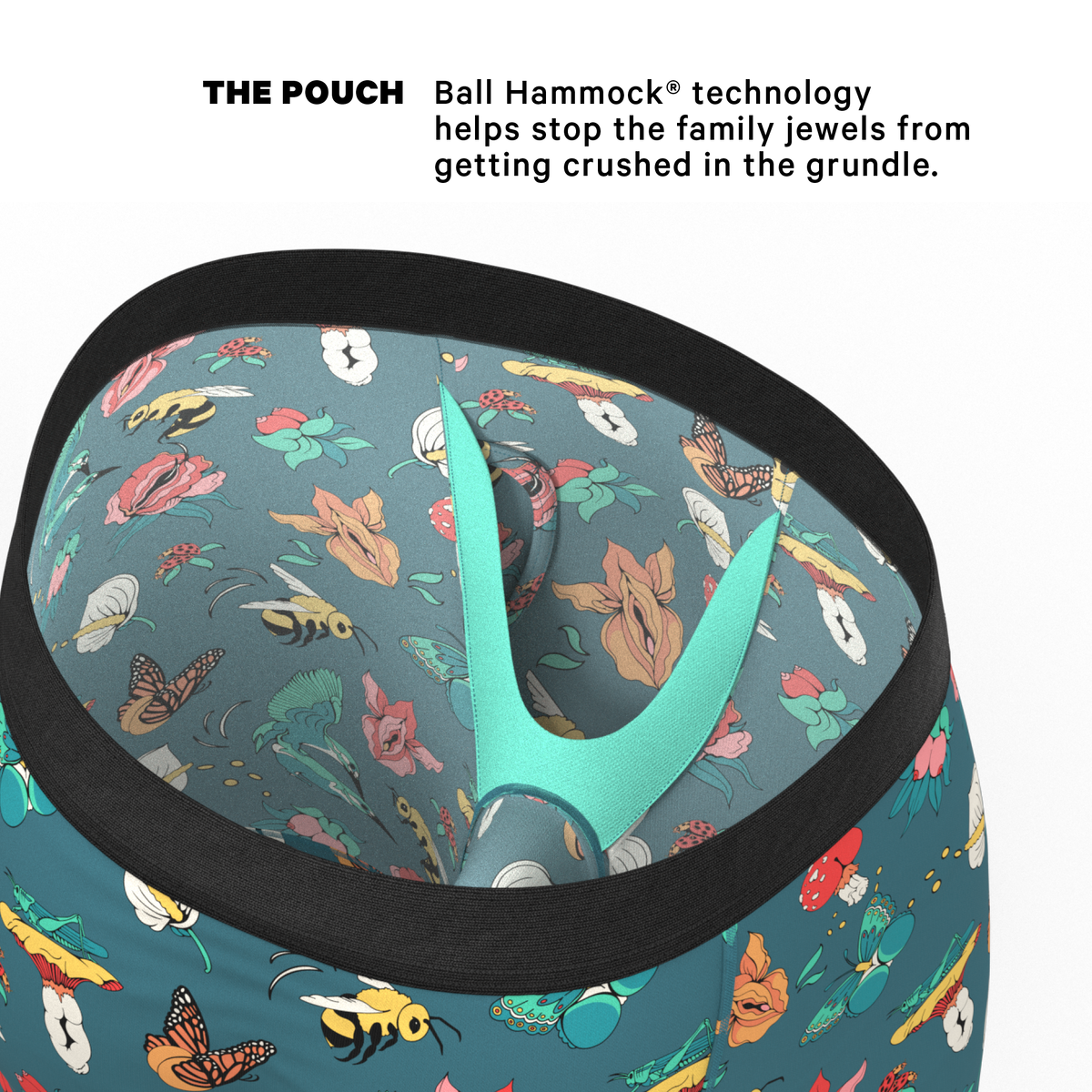 The Pollination Station | Birds and Bees Ball Hammock® Boxer - Long Leg - Shinesty