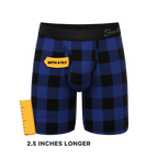 The Precious Plums | Blue Plaid Ball Hammock® Boxer - Long Leg - Shinesty