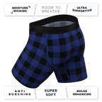 The Precious Plums | Blue Plaid Ball Hammock® Boxer - Long Leg - Shinesty