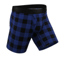 The Precious Plums | Blue Plaid Ball Hammock® Boxer - Long Leg - Shinesty