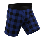 The Precious Plums | Blue Plaid Ball Hammock® Boxer - Long Leg - Shinesty