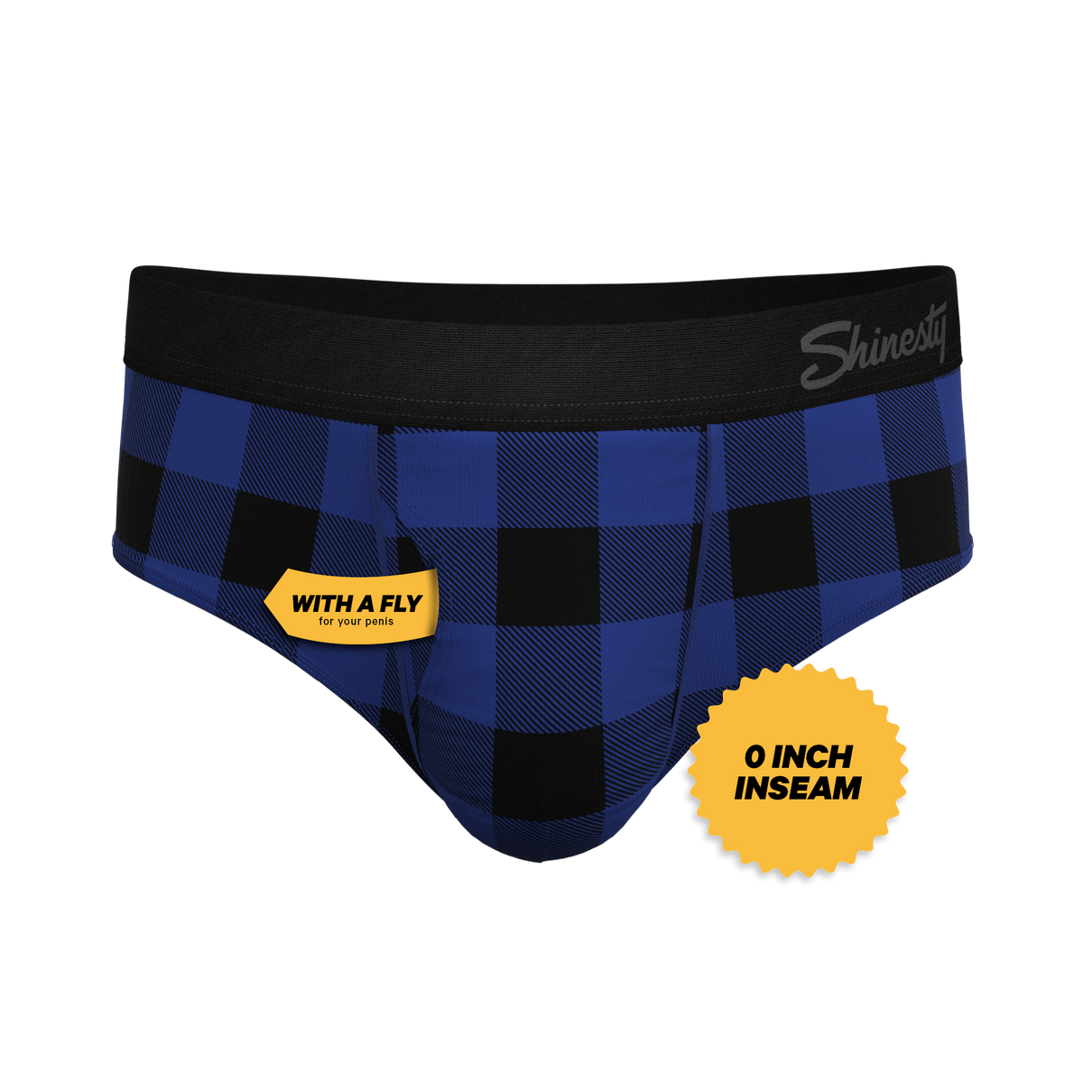 The Precious Plums | Blue Plaid Ball Hammock® Pouch Underwear Briefs - Shinesty