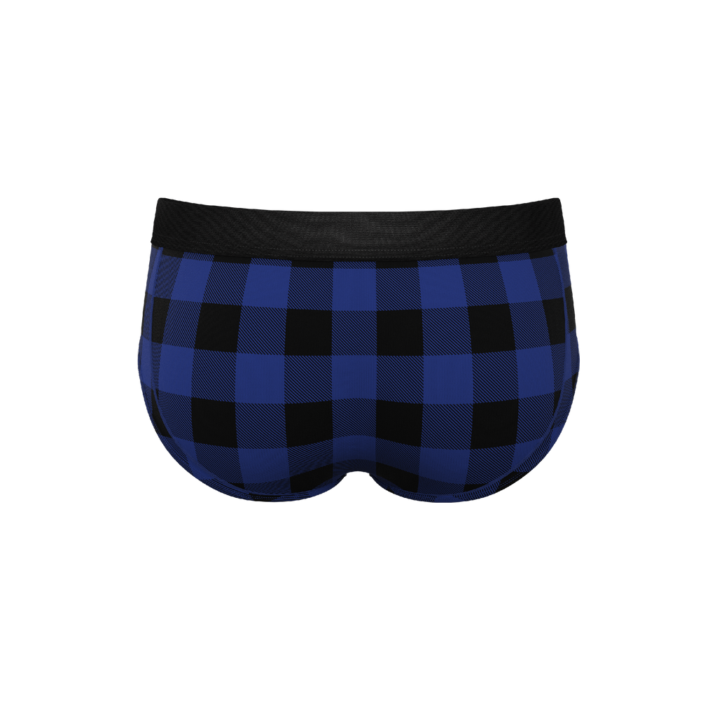The Precious Plums | Blue Plaid Ball Hammock® Pouch Underwear Briefs - Shinesty