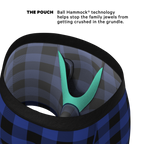 The Precious Plums | Blue Plaid Ball Hammock® Pouch Underwear With Fly - Shinesty