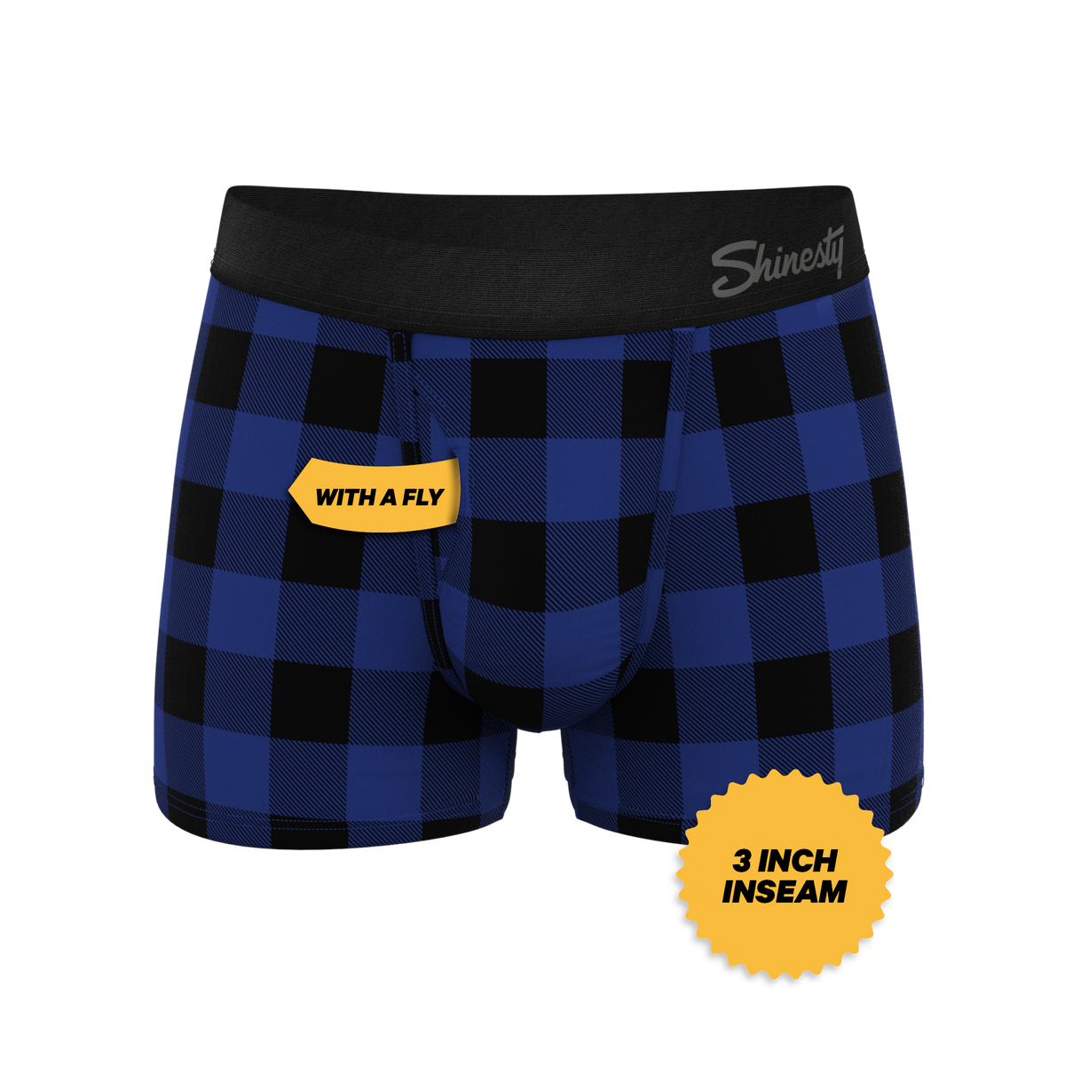 The Precious Plums | Blue Plaid Ball Hammock® Pouch Trunks Underwear - Shinesty