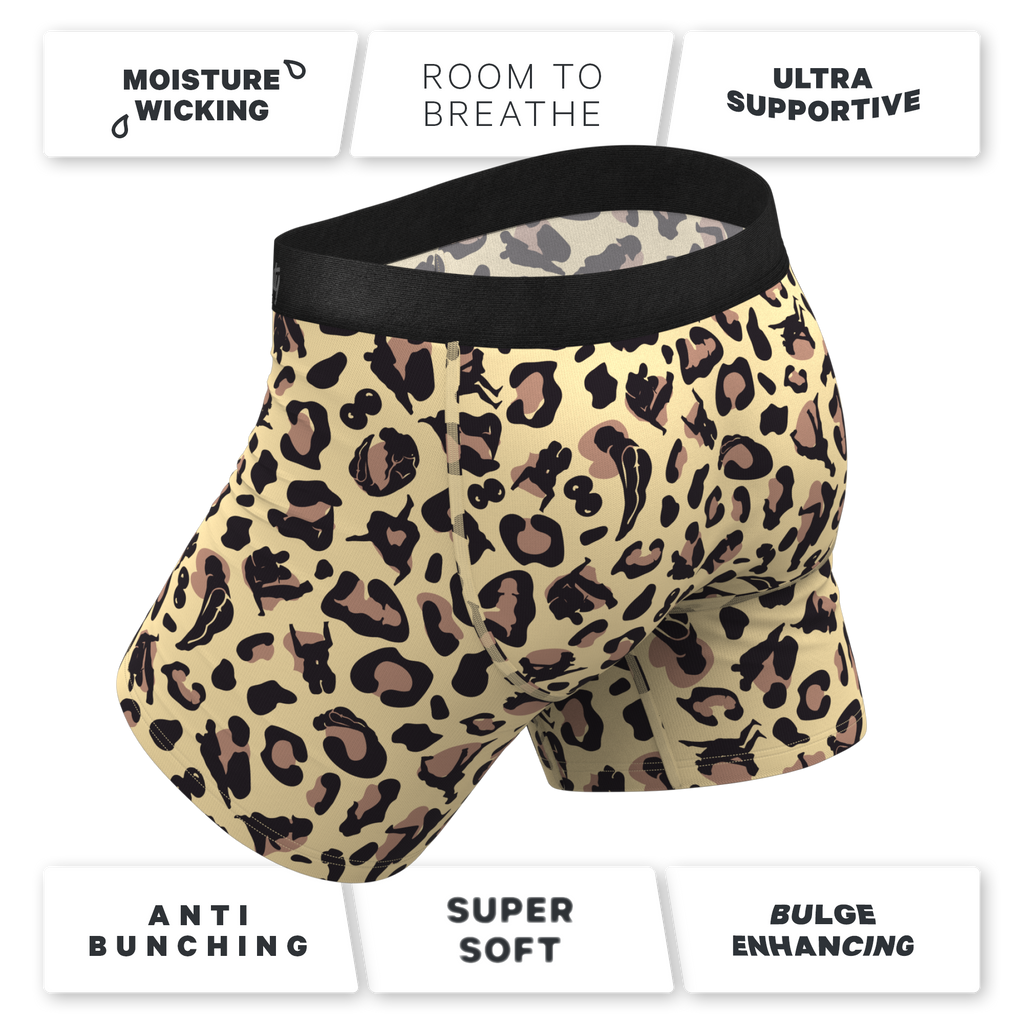 The Primal Passion | Naughty Cheetah Print Ball Hammock® Pouch Underwear With Fly - Shinesty
