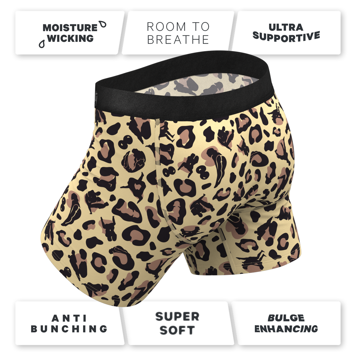 The Primal Passion | Naughty Cheetah Print Ball Hammock® Pouch Underwear With Fly - Shinesty