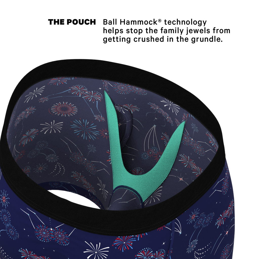 The Pyrotecnips | Naughty Fireworks Ball Hammock® Pouch Underwear With Fly - Shinesty