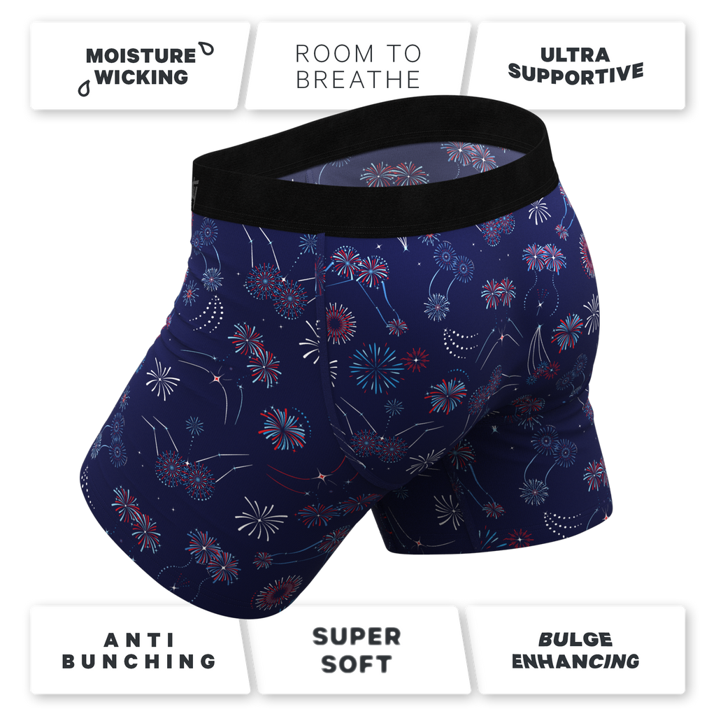 The Pyrotecnips | Naughty Fireworks Ball Hammock® Pouch Underwear With Fly - Shinesty