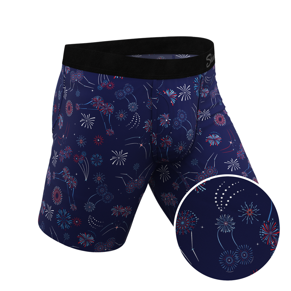 The Pyrotecnips | Naughty Fireworks Ball Hammock® Boxer - Long Leg - Shinesty