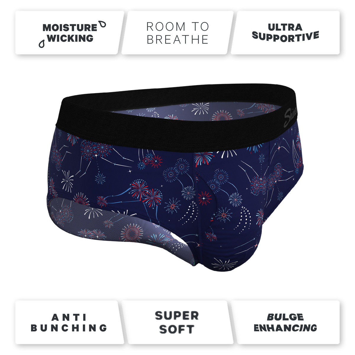 The Pyrotecnips | Naughty Fireworks Ball Hammock® Pouch Underwear Briefs - Shinesty