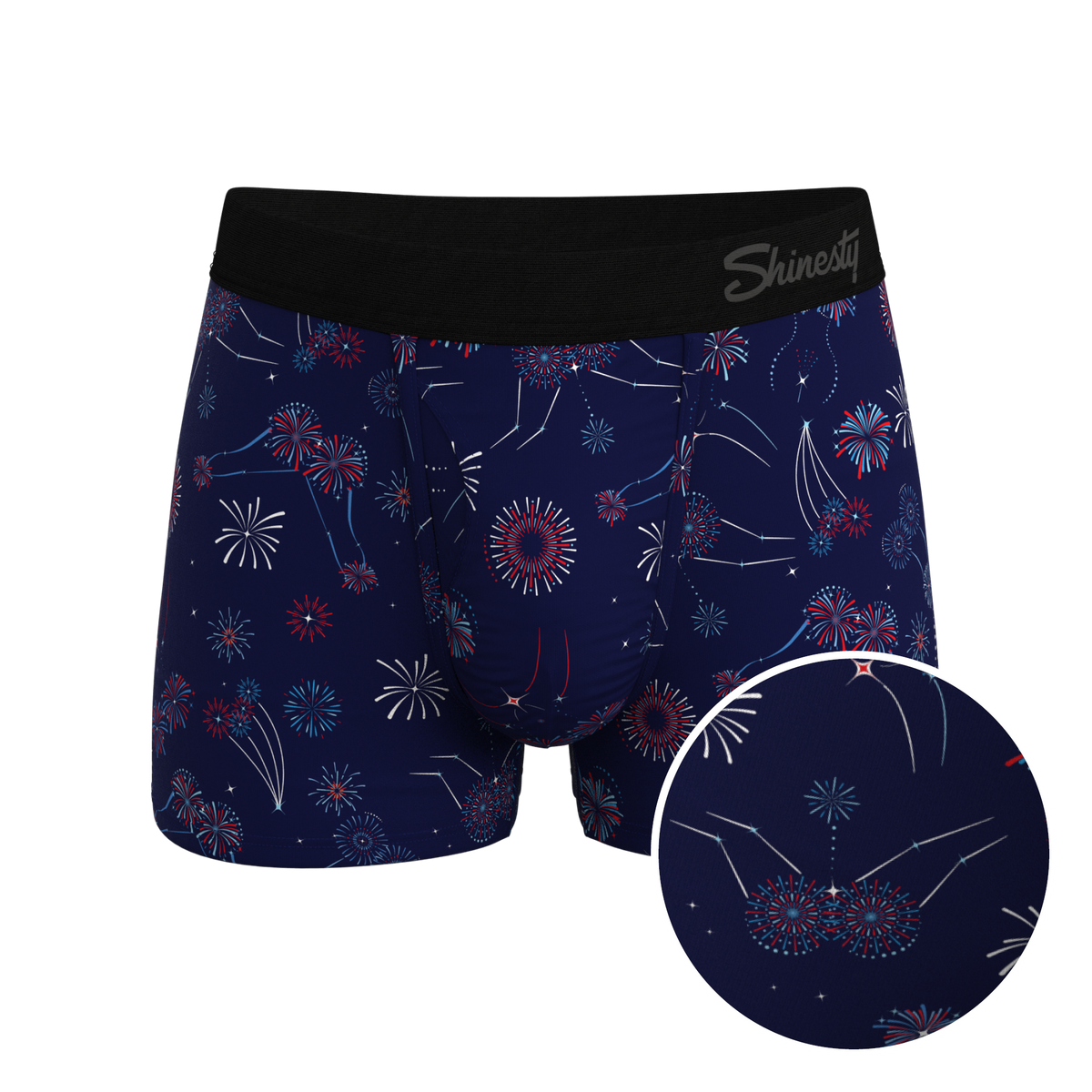 The Pyrotecnips | Naughty Fireworks Ball Hammock® Pouch Trunks Underwear - Shinesty