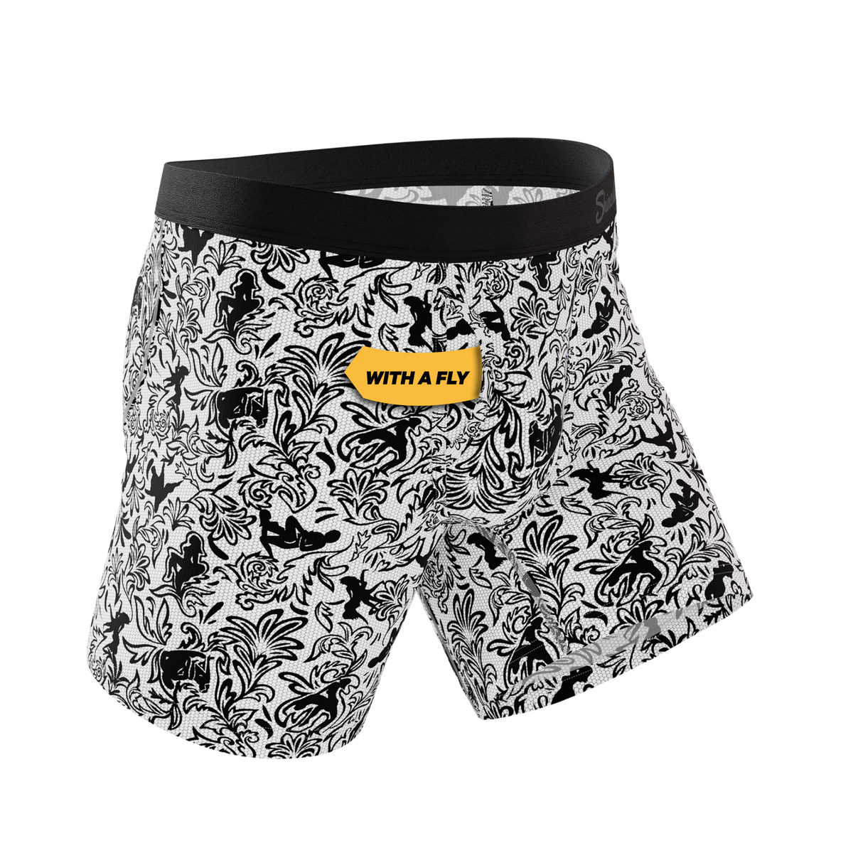The Racy & Lacy | Provocative Lace Print Ball Hammock® Pouch Underwear With Fly - Shinesty