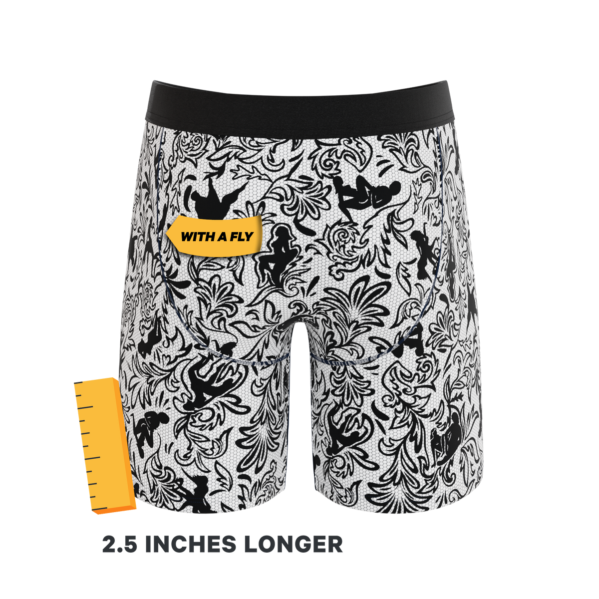 The Racy & Lacy | Provocative Lace Print Ball Hammock® Boxer - Long Leg - Shinesty