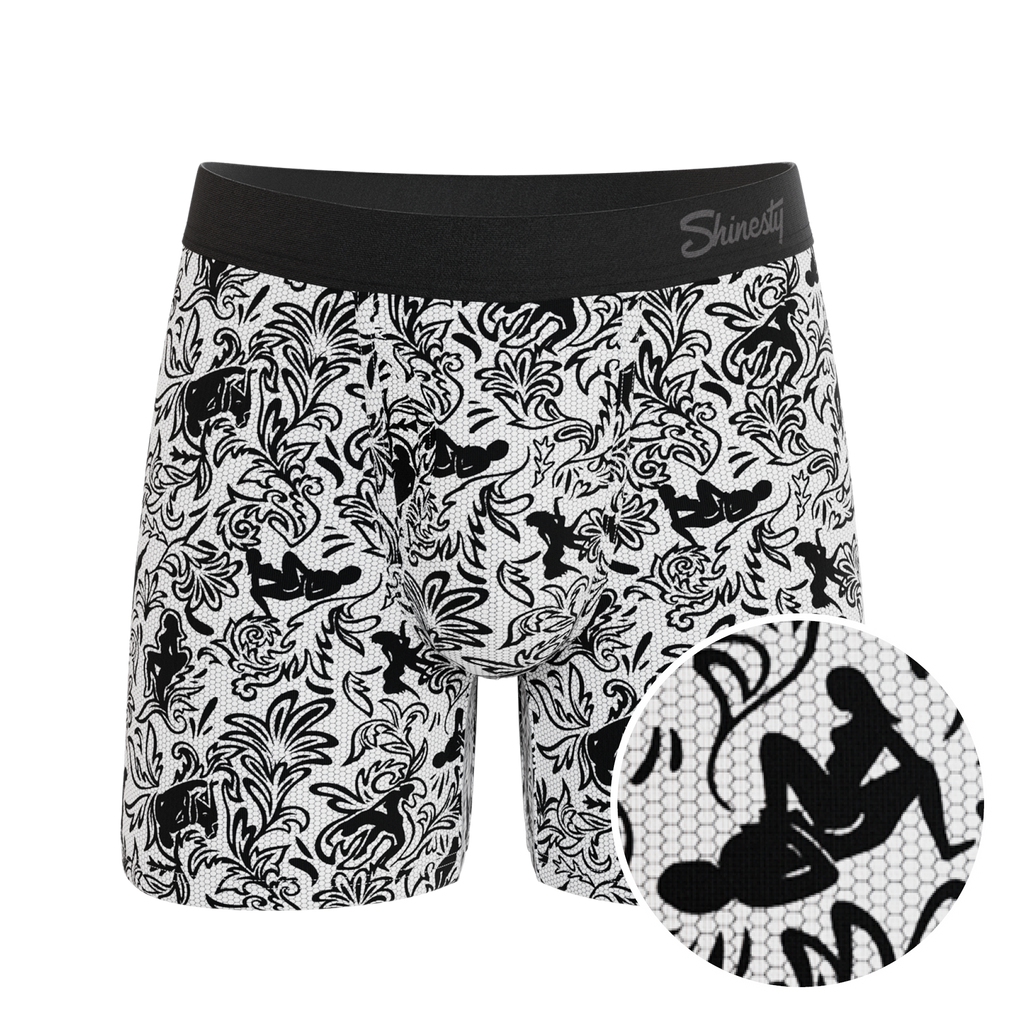 The Racy & Lacy | Provocative Lace Print Ball Hammock® Pouch Underwear With Fly - Shinesty