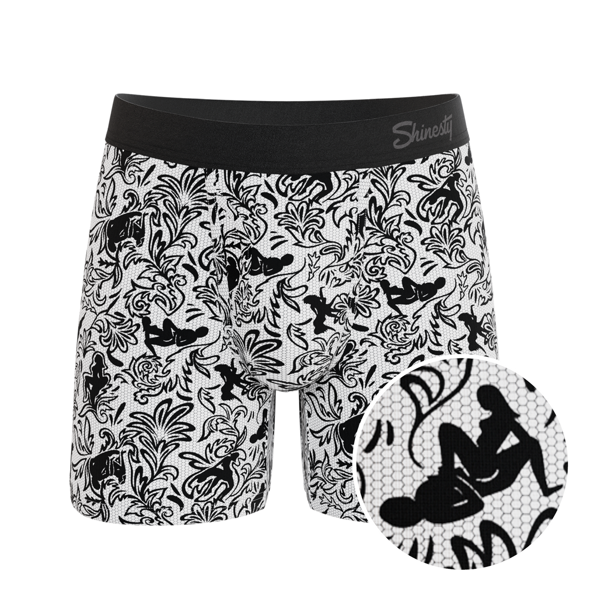 The Racy & Lacy | Provocative Lace Print Ball Hammock® Pouch Underwear With Fly - Shinesty