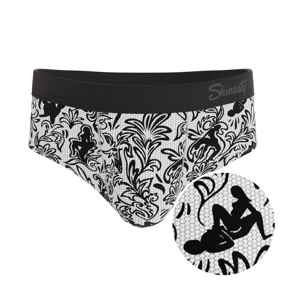 The Racy & Lacy | Provocative Lace Print Ball Hammock® Pouch Underwear Briefs - Shinesty