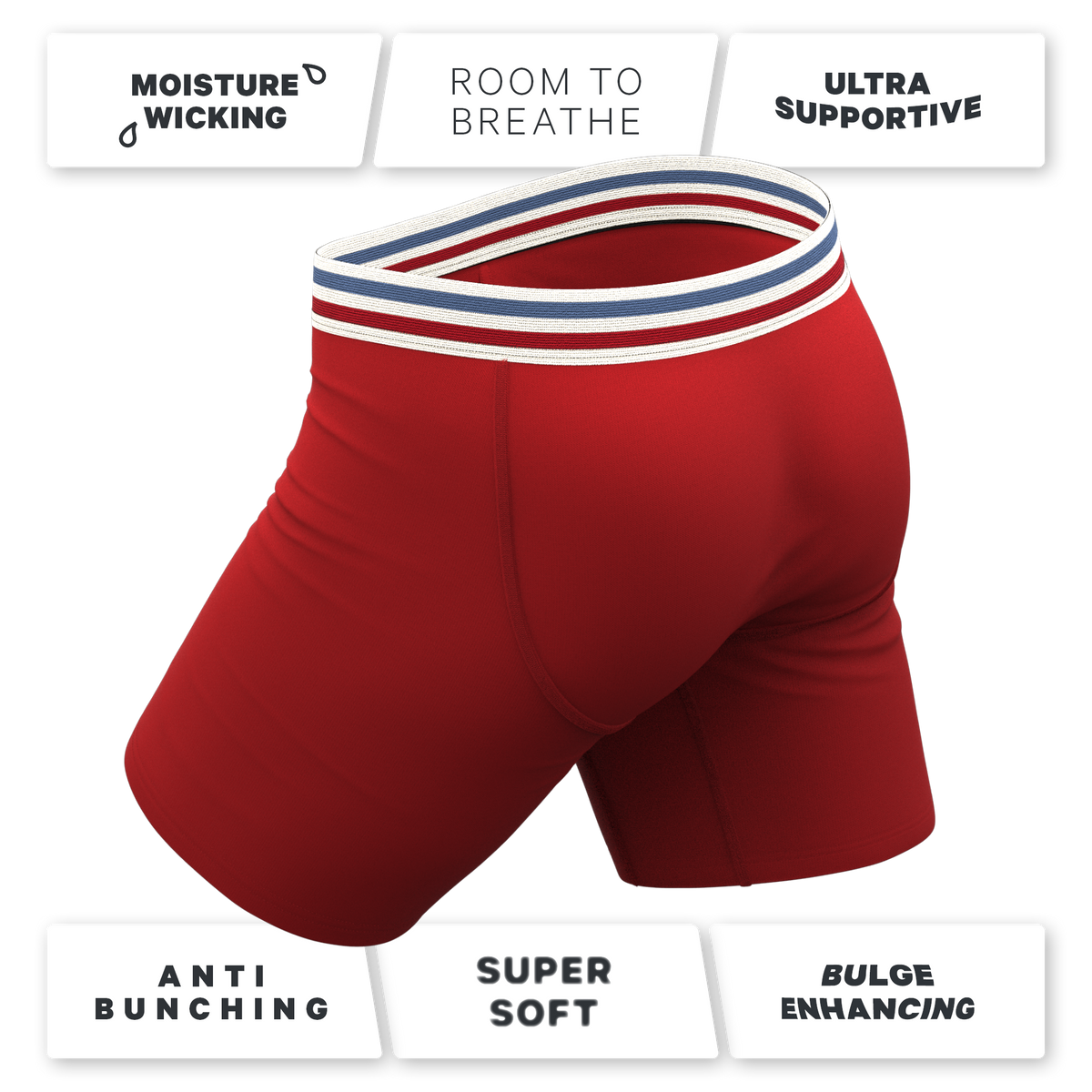 The Ready or Not | Bright Red Retro Ball Hammock® Boxer - Long Leg - Shinesty