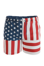 The Reagans | American Flag Patch Ball Hammock® Pouch 8" Swim Trunks - Shinesty