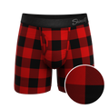 The Red & Black Lumberjack | Buffalo Check Ball Hammock® Pouch Underwear With Fly - Shinesty