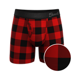 The Red & Black Lumberjack | Buffalo Check Ball Hammock® Pouch Underwear With Fly - Shinesty