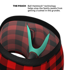 The Red & Black Lumberjack | Buffalo Check Ball Hammock® Pouch Underwear With Fly - Shinesty