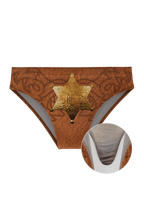 The Reverse Chaps | Western Faux Cracked Leather Ball Hammock® Pouch Swim Brief - Shinesty