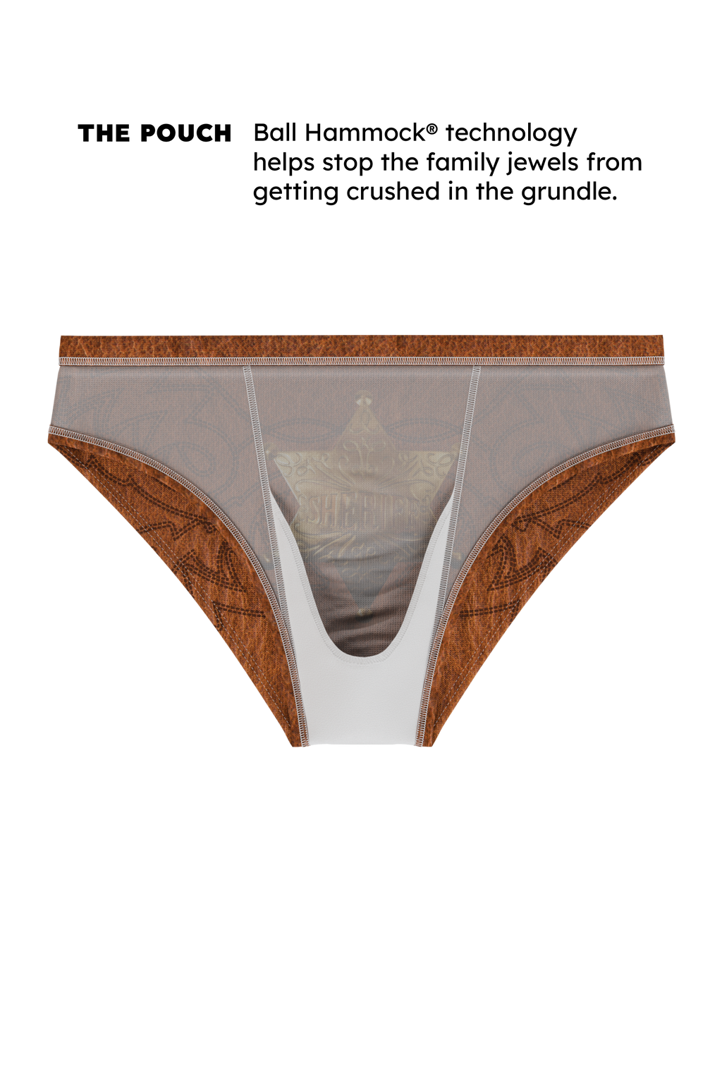 The Reverse Chaps | Western Faux Cracked Leather Ball Hammock® Pouch Swim Brief - Shinesty