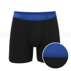 The Rhythm & Blues | Black and Blue Ball Hammock® Pouch Underwear With Fly - Shinesty