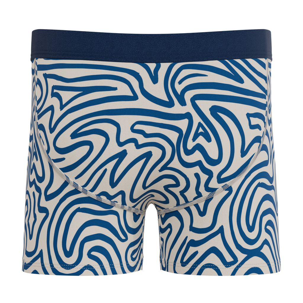 The Rio Grande | Abstract Navy Line Youth Boxer Briefs - Shinesty