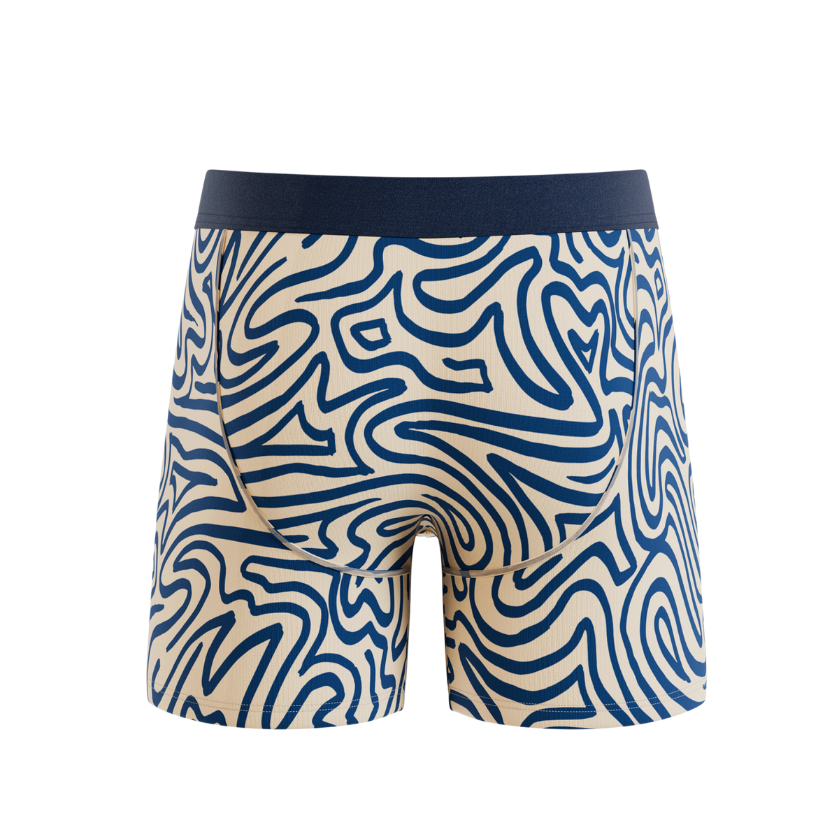 The Rio Grande | Abstract Navy Line Ball Hammock® Pouch Underwear - Shinesty