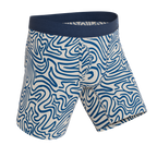 The Rio Grande | Abstract Navy Line Ball Hammock® Boxer - Long Leg - Shinesty