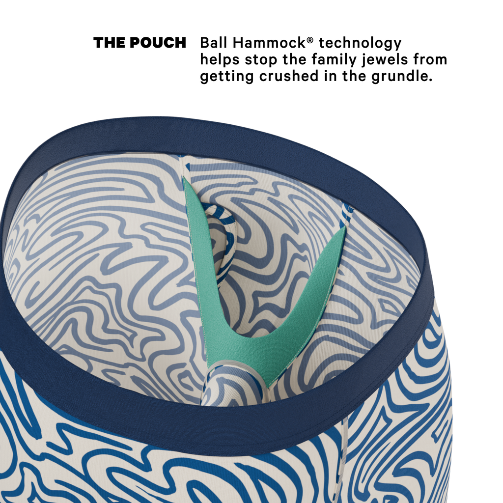 The Rio Grande | Abstract Navy Line Ball Hammock® Boxer - Long Leg - Shinesty