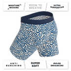 The Rio Grande | Abstract Navy Line Ball Hammock® Boxer - Long Leg - Shinesty