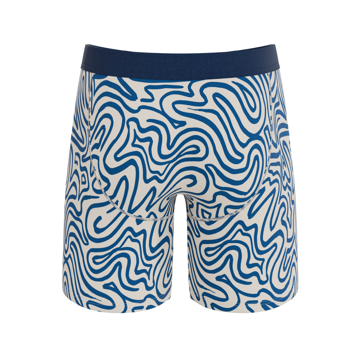The Rio Grande | Abstract Navy Line Ball Hammock® Boxer - Long Leg - Shinesty