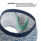 The Rio Grande | Abstract Navy Line Ball Hammock® Pouch Trunks Underwear - Shinesty