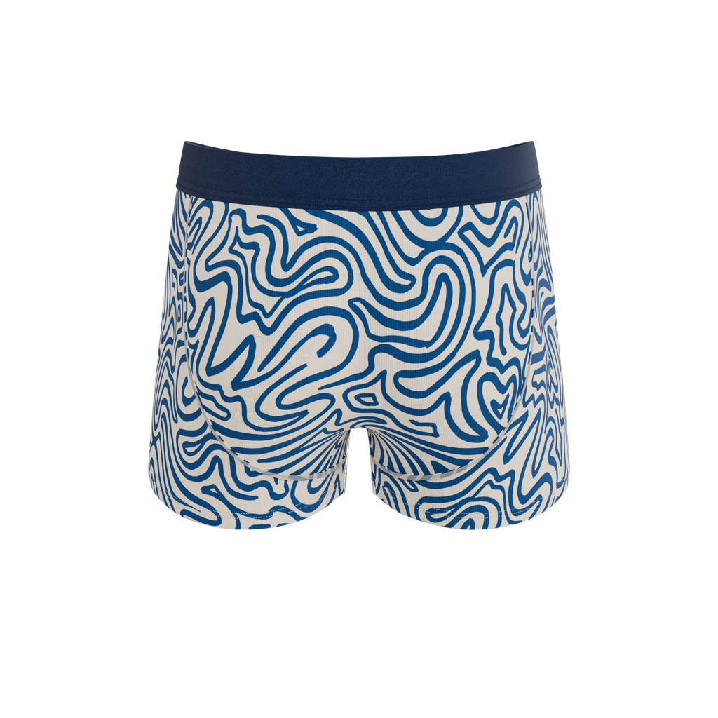 The Rio Grande | Abstract Navy Line Ball Hammock® Pouch Trunks Underwear - Shinesty